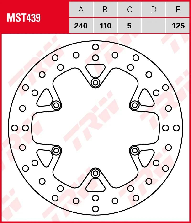 Trw remschijf mst439 rotor mst439 rigid