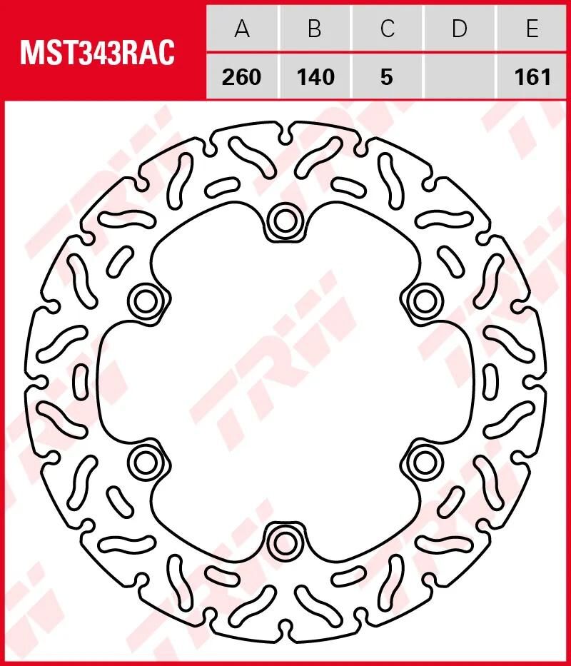 Trw remschijf mst343rac rotor mst343rac rigid