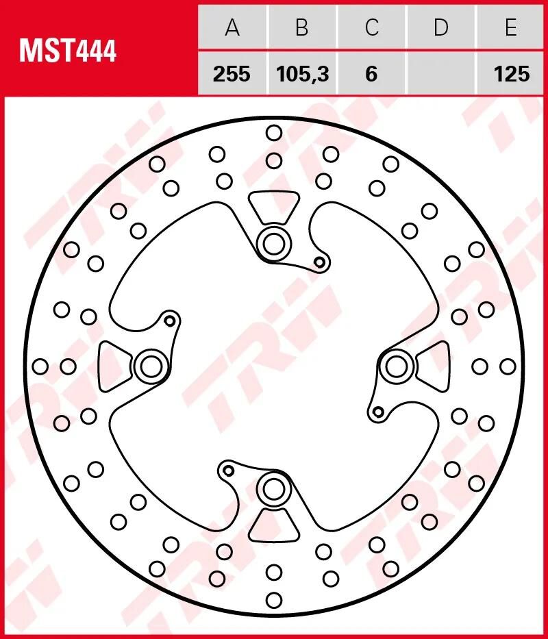 Trw remschijf mst444 rotor mst444 rigid