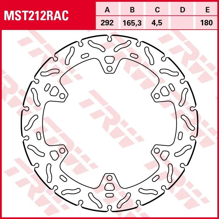 Trw remschijf mst212rac rotor mst212rac rigid