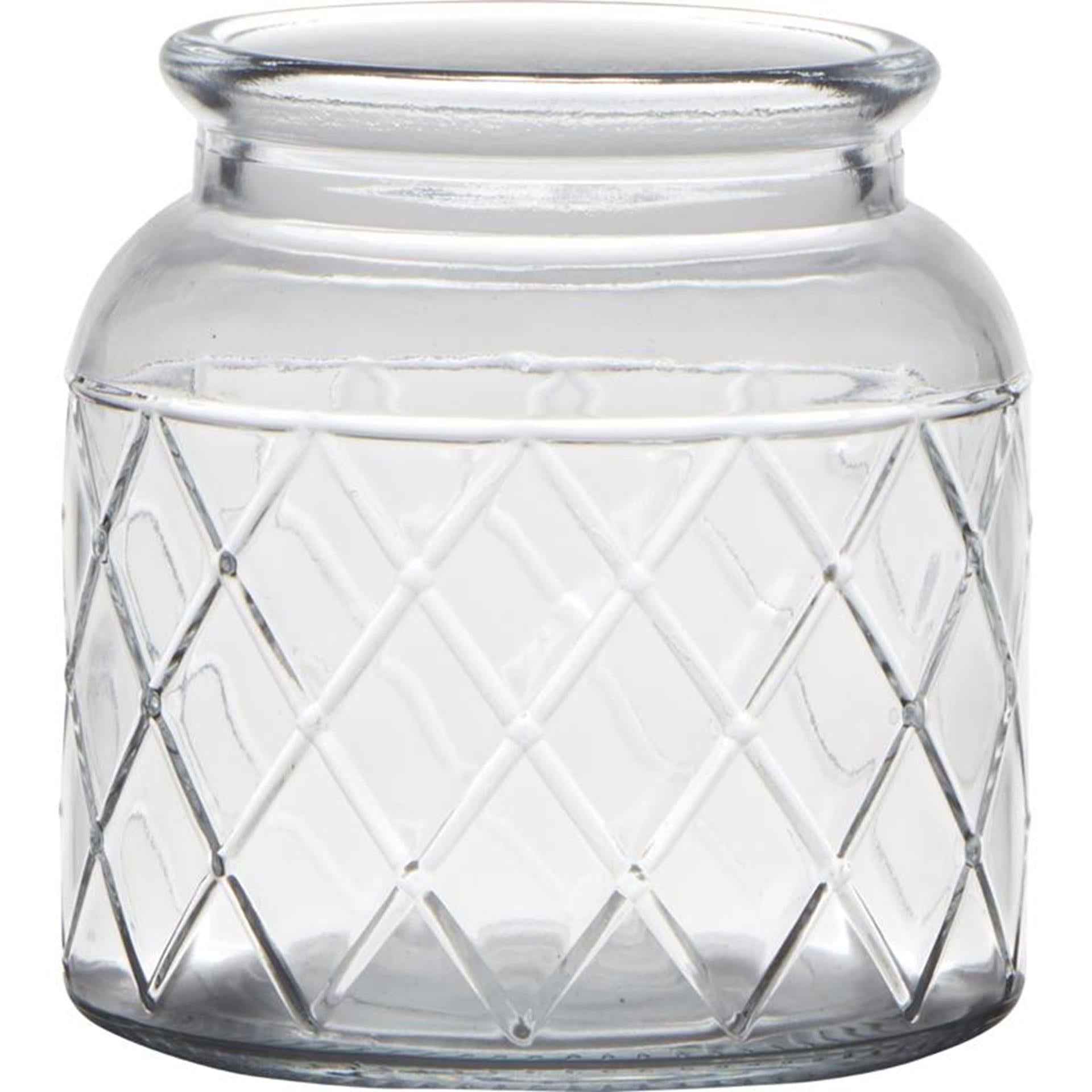 Hakbijl glass brussel vaas glas met motief ø10xh10,5cm