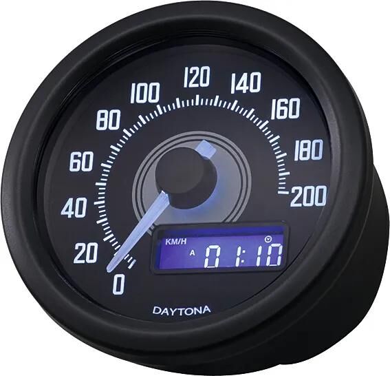 Daytona snelheidsmeter velona 60 dark speedometer velona dark,s led-white 200km h