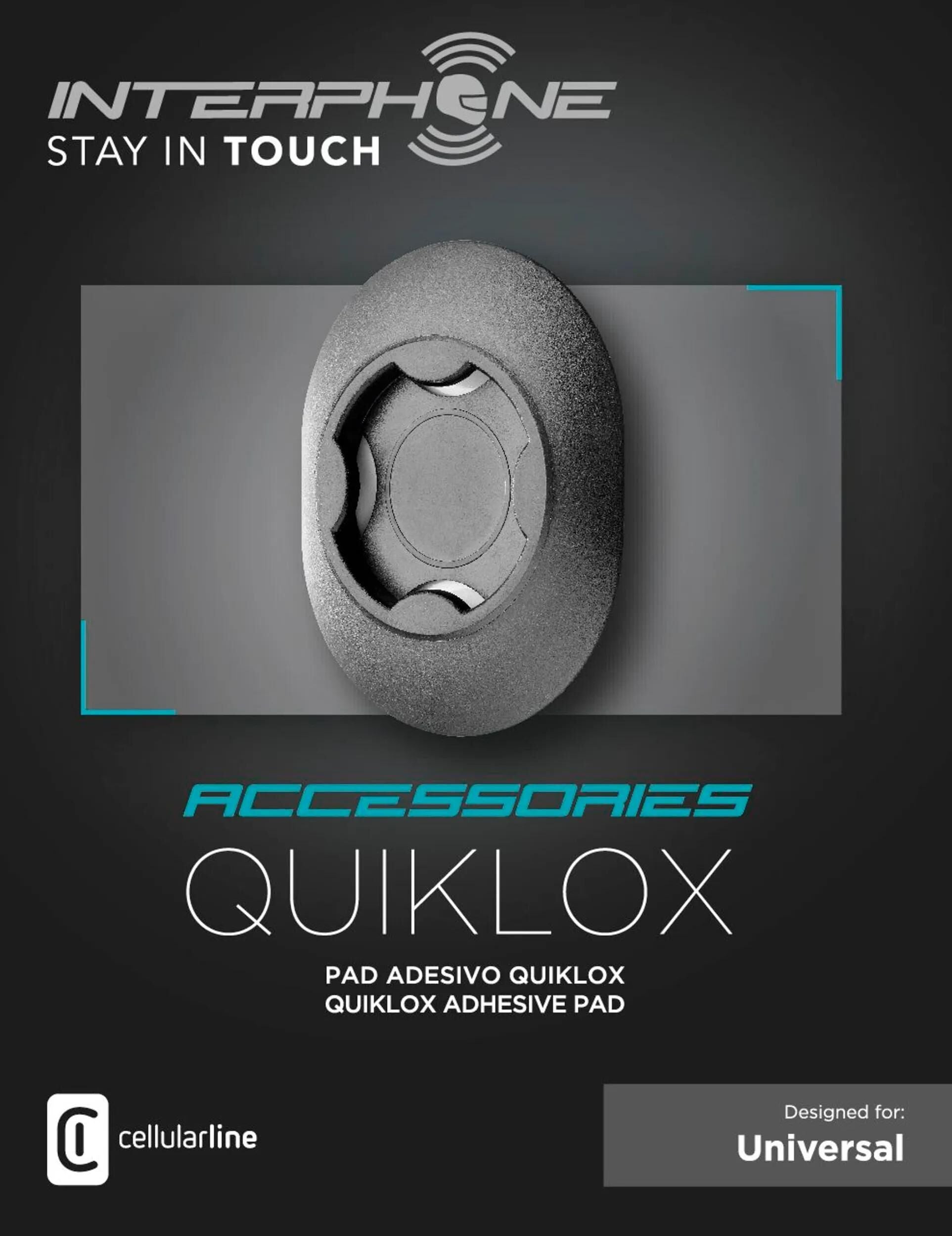 Interphone handyhalter quiklox quicklox plate z. adhesive cell phone ba