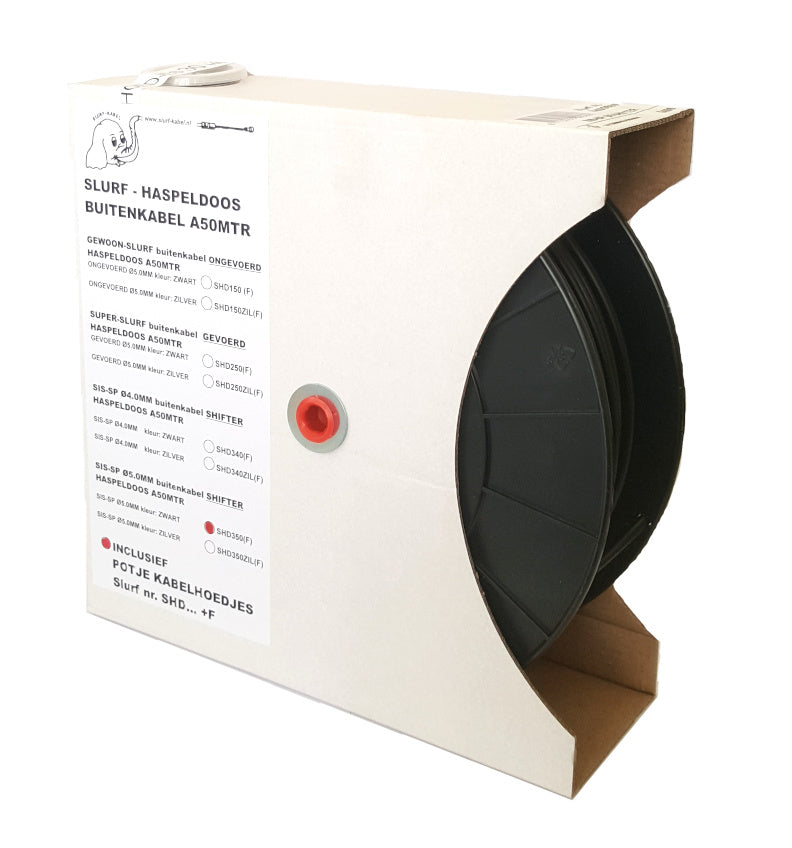 Dérailleur de câble extérieur de coffre, 50 m, noir. SHD 340 SIS 4 mm avec capuchons de câble