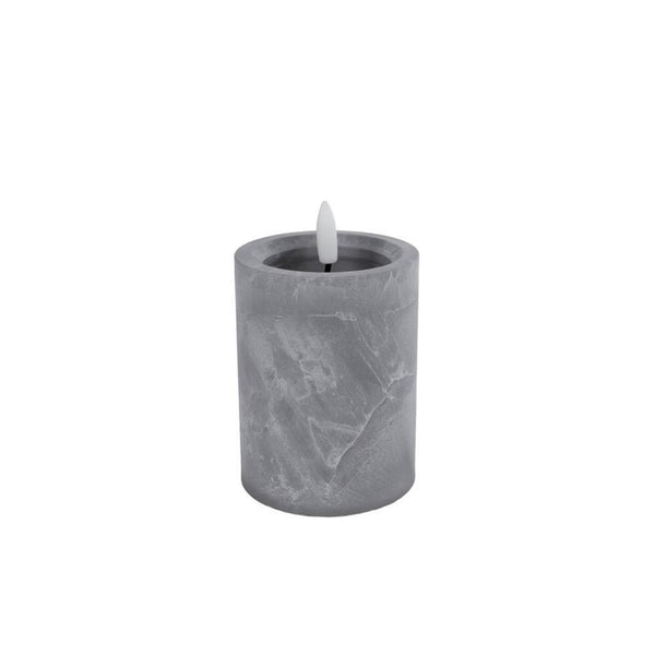 Cosydecor led kaars vlameffect betonkleur 10cm