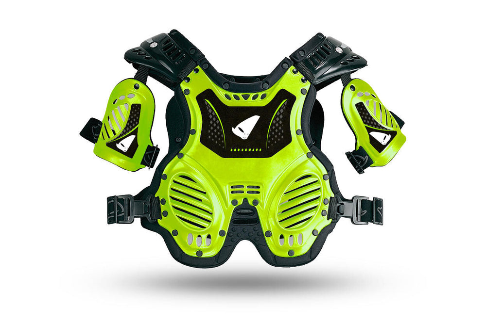 Ufo plast borstprotectie schockwave . children's breast protect shockwave neon yellow