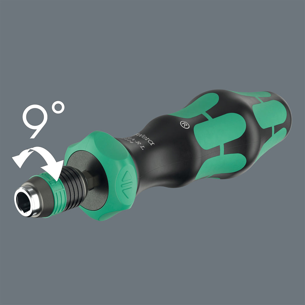 Wera 838 ra-r l bithandhouder met ratelfunctie, 1 4 schroevendraaier (zwart groen)