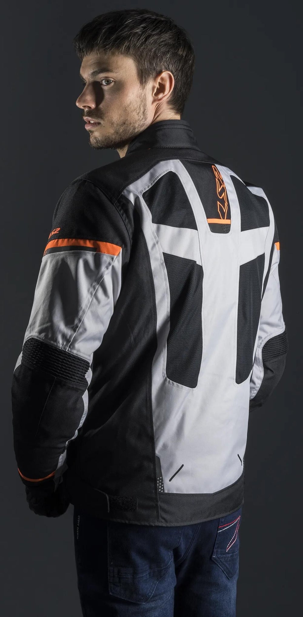 Ls2 jas scout jacket scout man black gray orange xxl