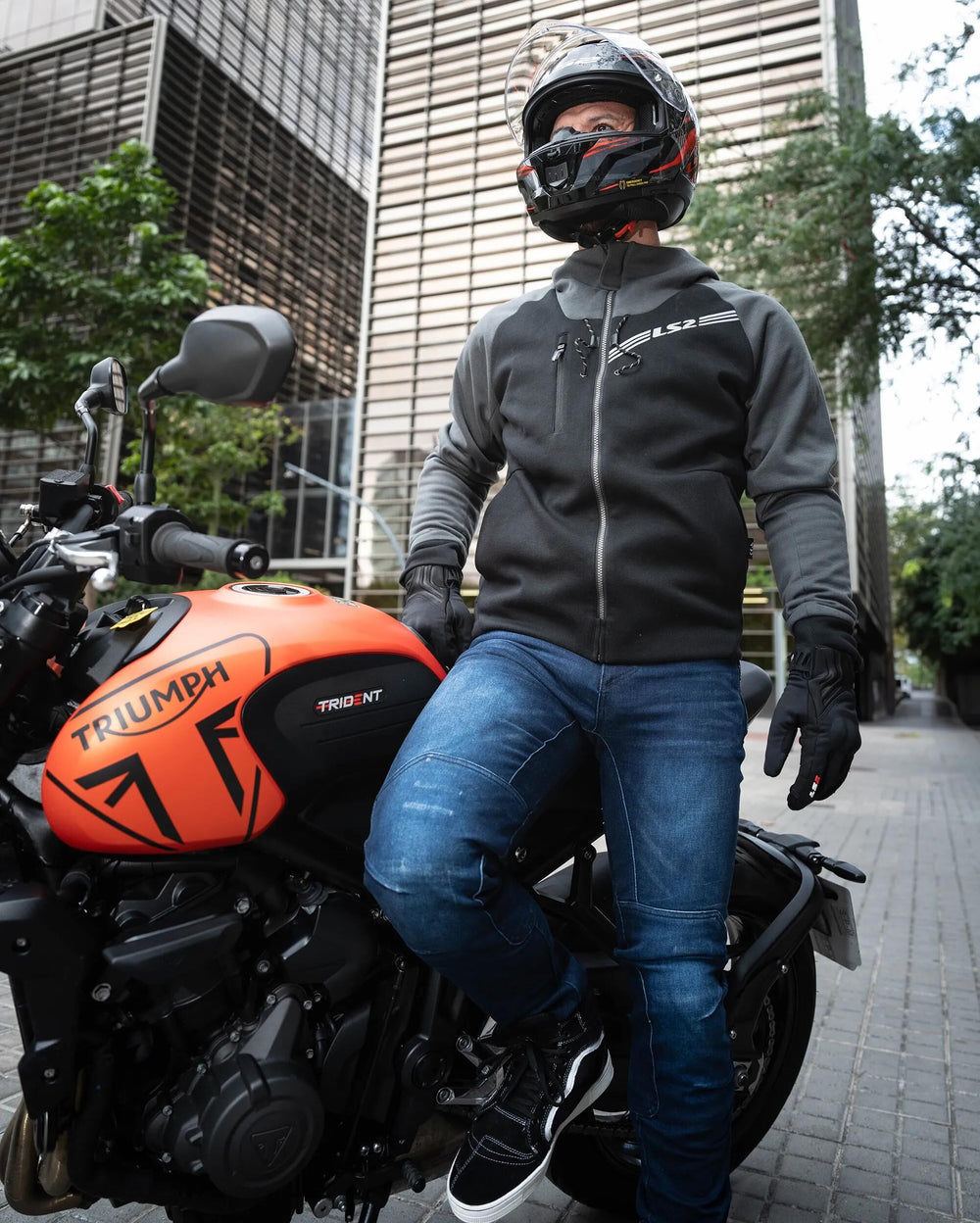 Ls2 jacke throttle jacket throttle man black dark gray xl