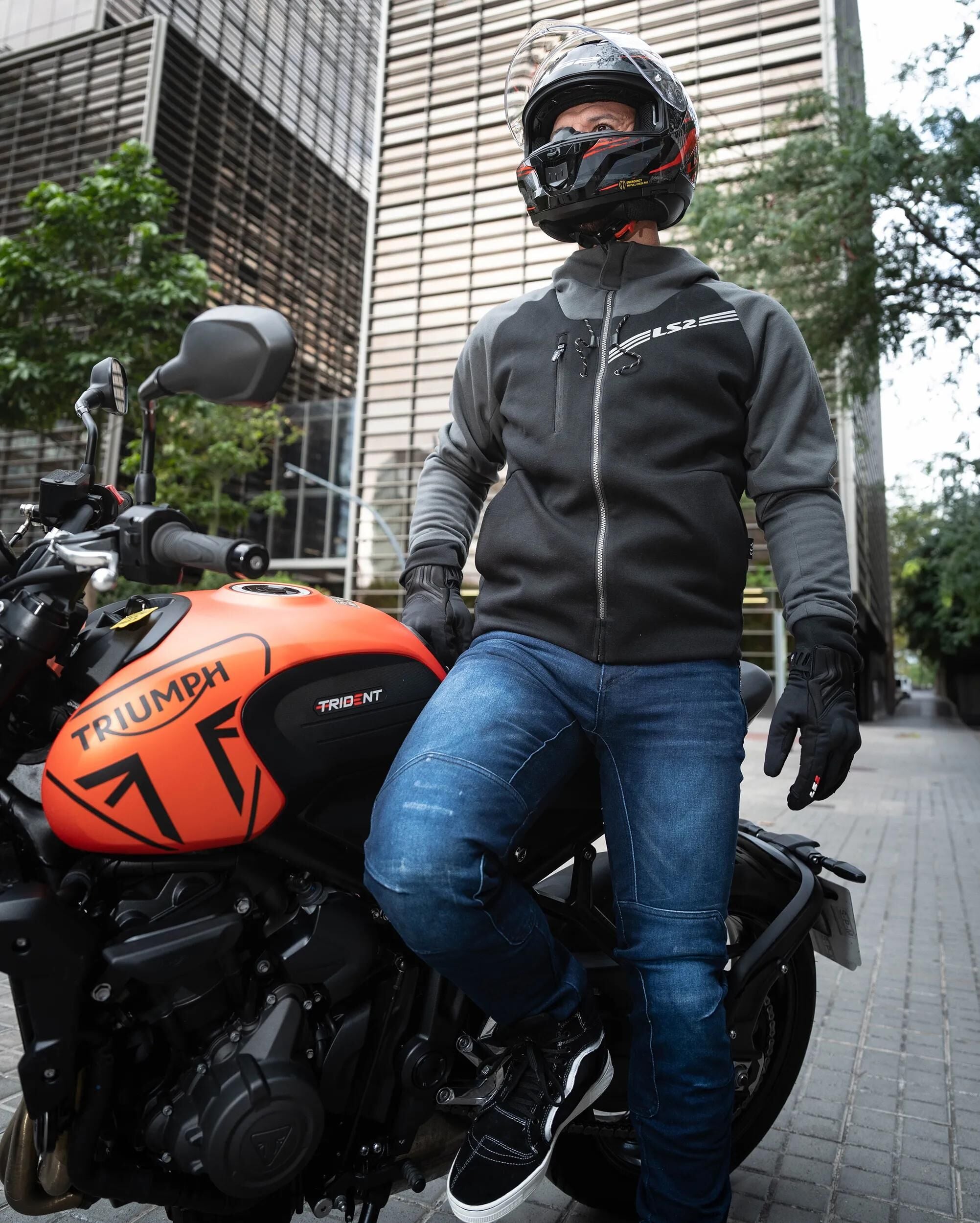 Ls2 jacke throttle jacket throttle man black dark gray xl