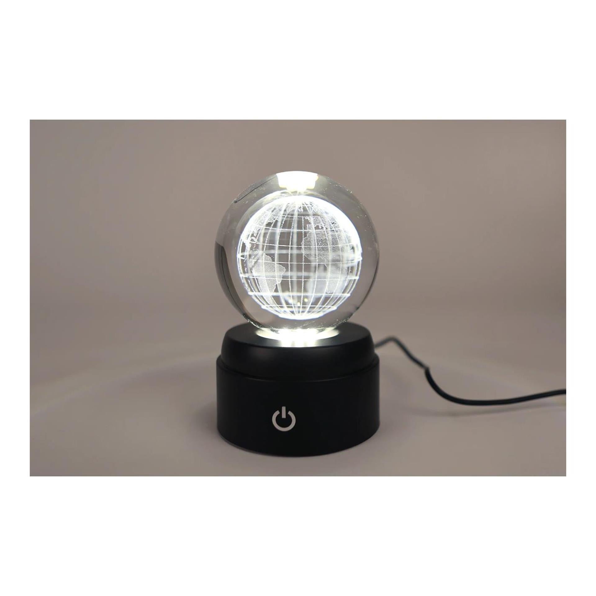 Sfeerverlichting led globe m usb-c kabel bol glas 8x8x12,5cm