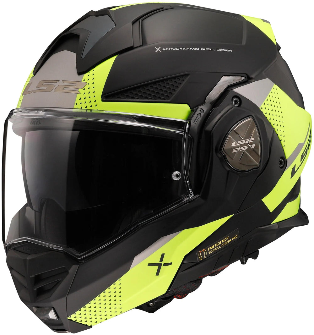 Ls2 klapphelm ff901 advant x oblivion helmet advant x obliv bw neon yellow matt gr. m