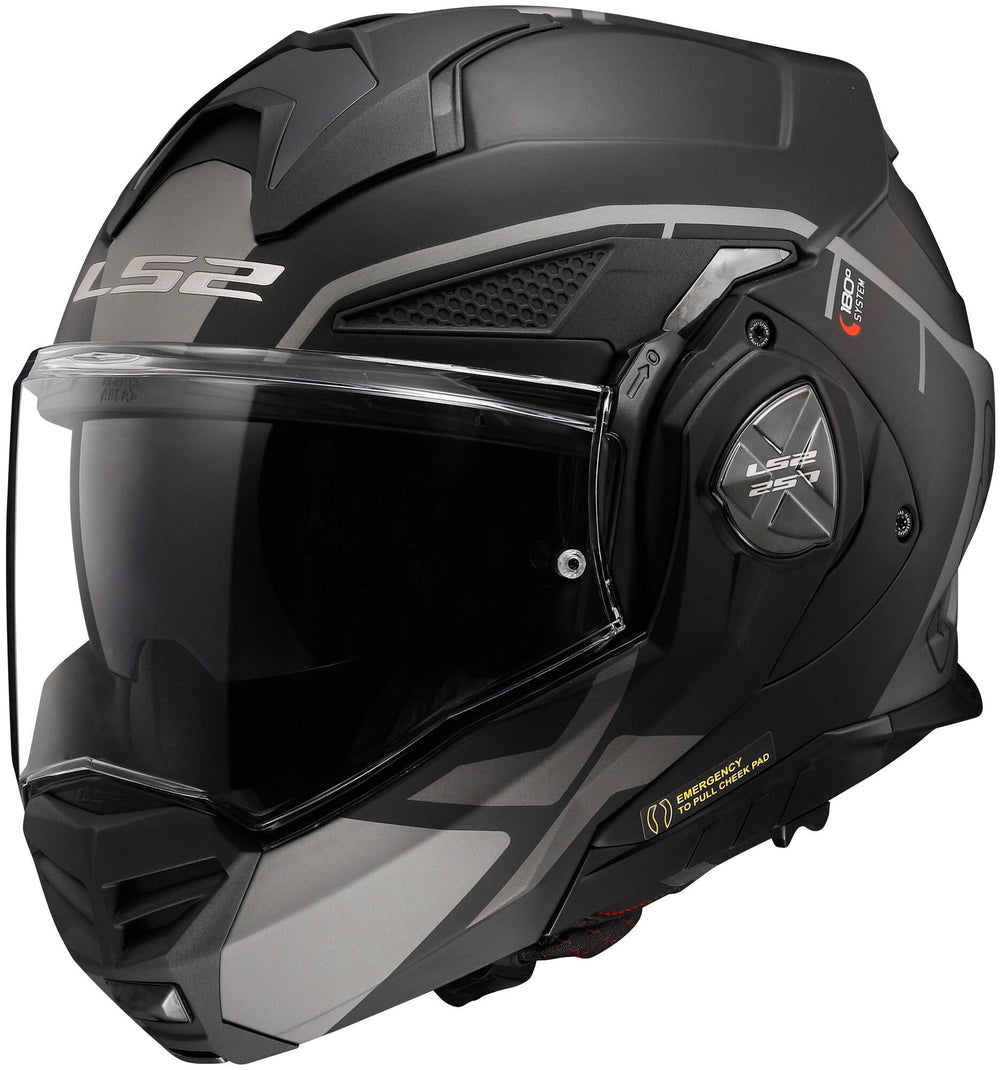 Ls2 opklaphelm ff901 advant x metryk helmet advant x metry bw gr matt size 3xl