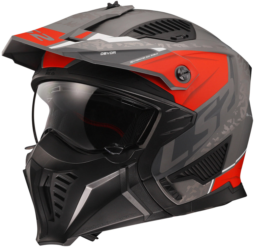 Ls2 modulaire helm of606 drifter devor helmet of606 drtifer devor l sil. titan. red