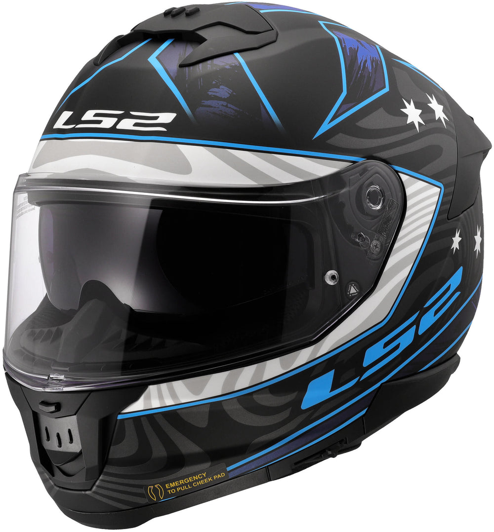 Ls2 integraalhelm ff808 stream ii galdam helmet ff808 stream i galdam black blue gr. xl