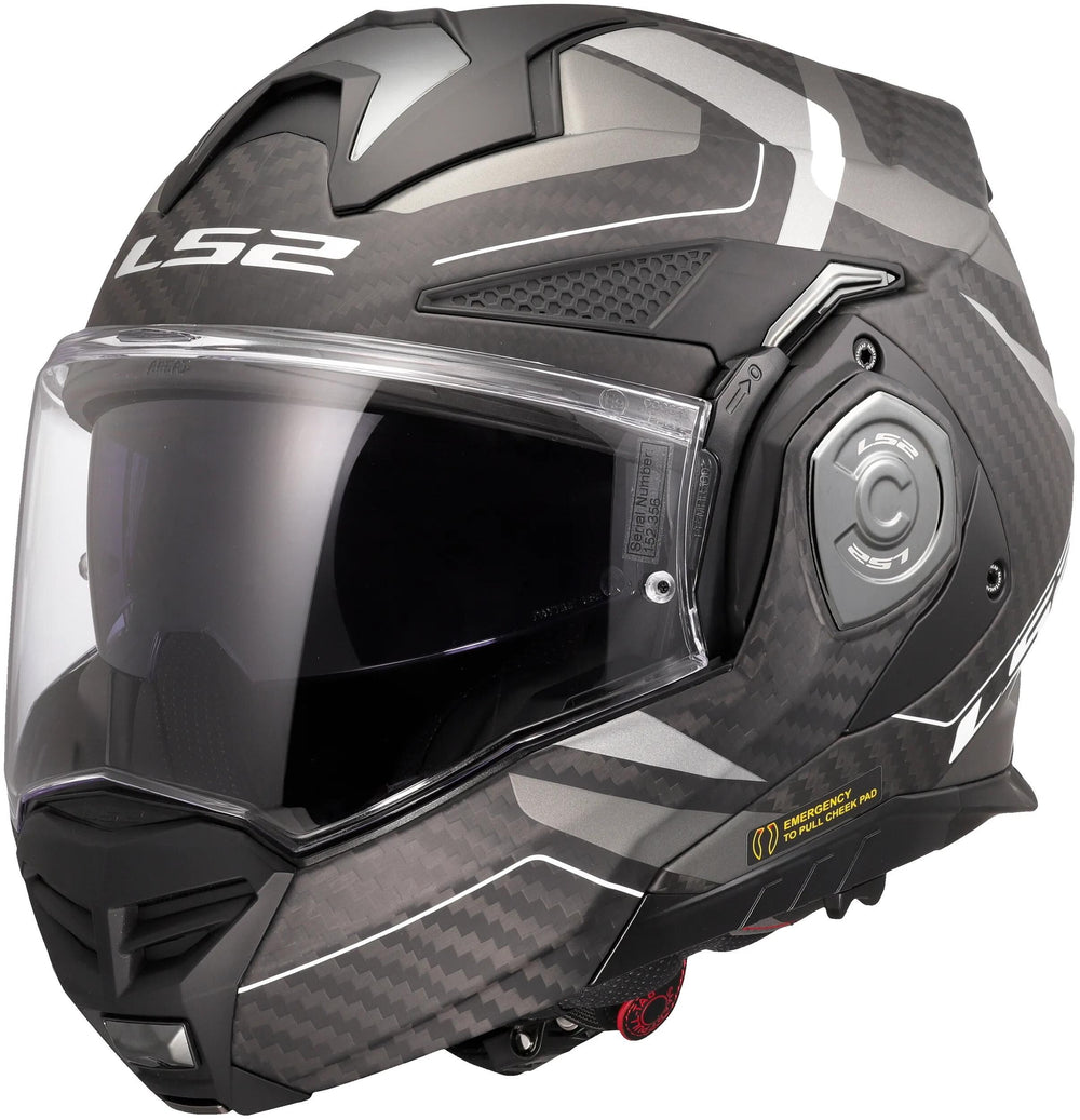 Ls2 klapphelm ff901 advant x carbon horizon helmet advant x carbo horizon silver grey matt