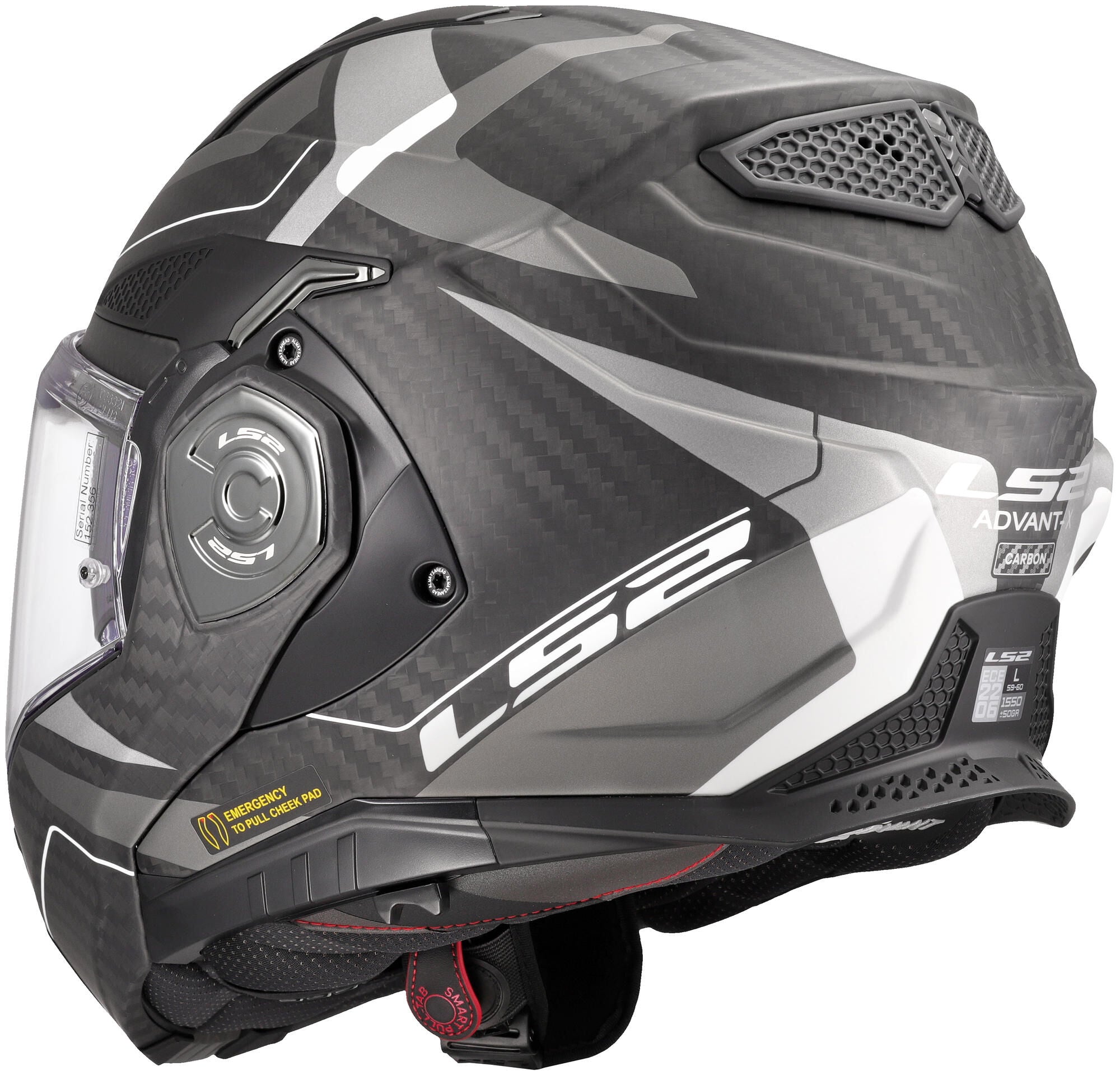 Ls2 opklaphelm ff901 advant x carbon horizon helmet advant x carbo horizon silver grey matt