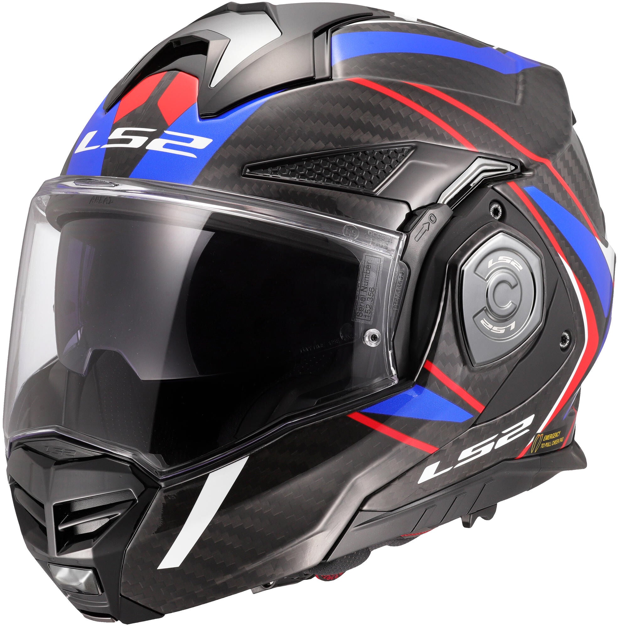 Ls2 opklaphelm ff901 advant x carbon future ii helmet advant x carbo future ii white blue xl