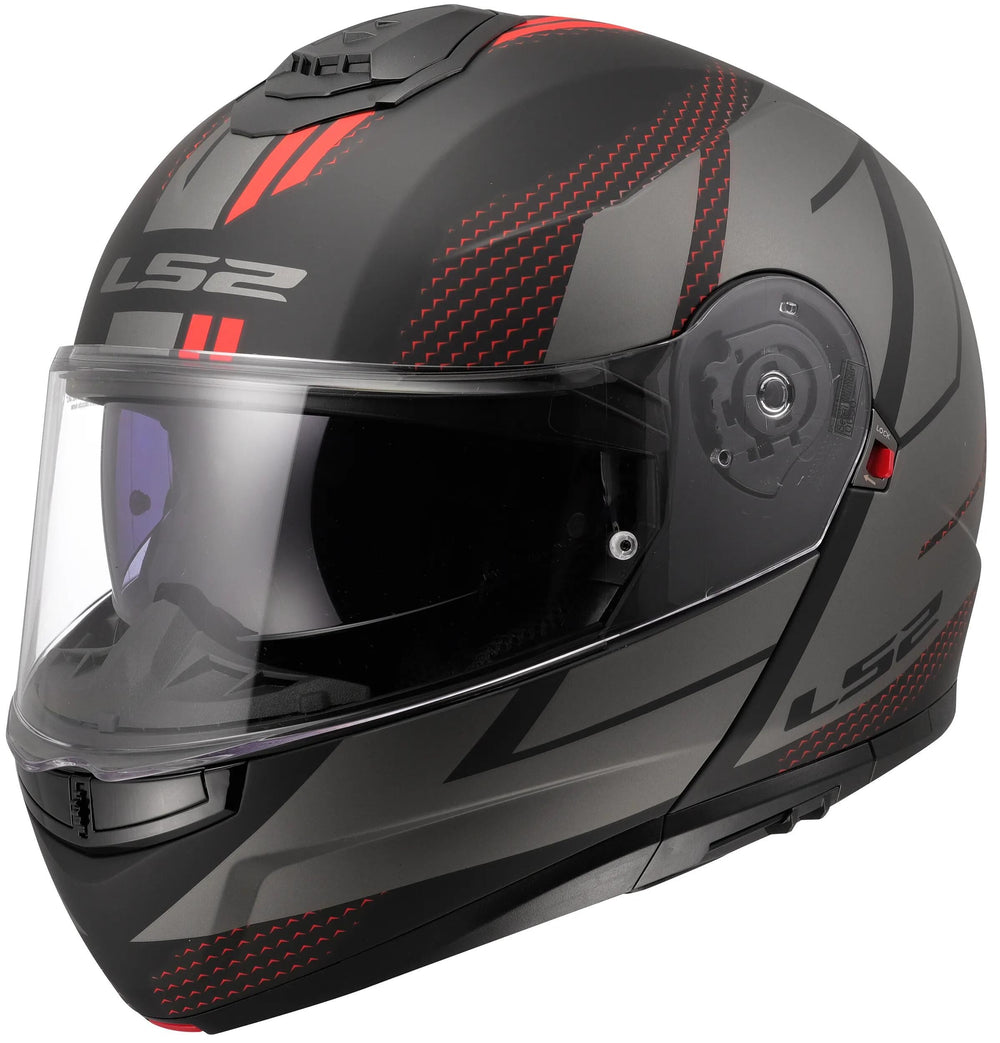 Ls2 klapphelm ff908 strobe ii code helmet strobe ii ff90 code black grey matt m