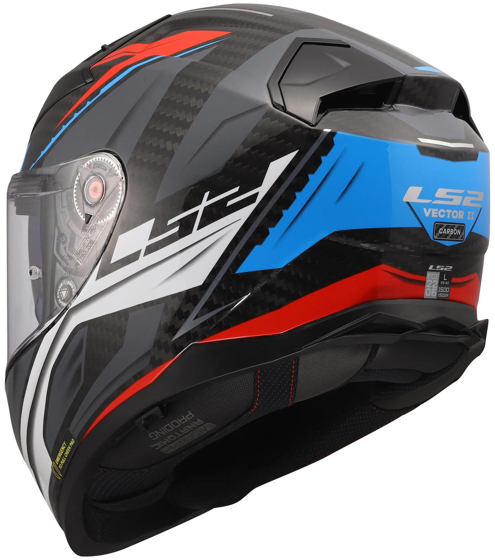 Ls2 integralhelm ff811 vector ii carbon savage ff811 vector ii helme c savage white blue red 3