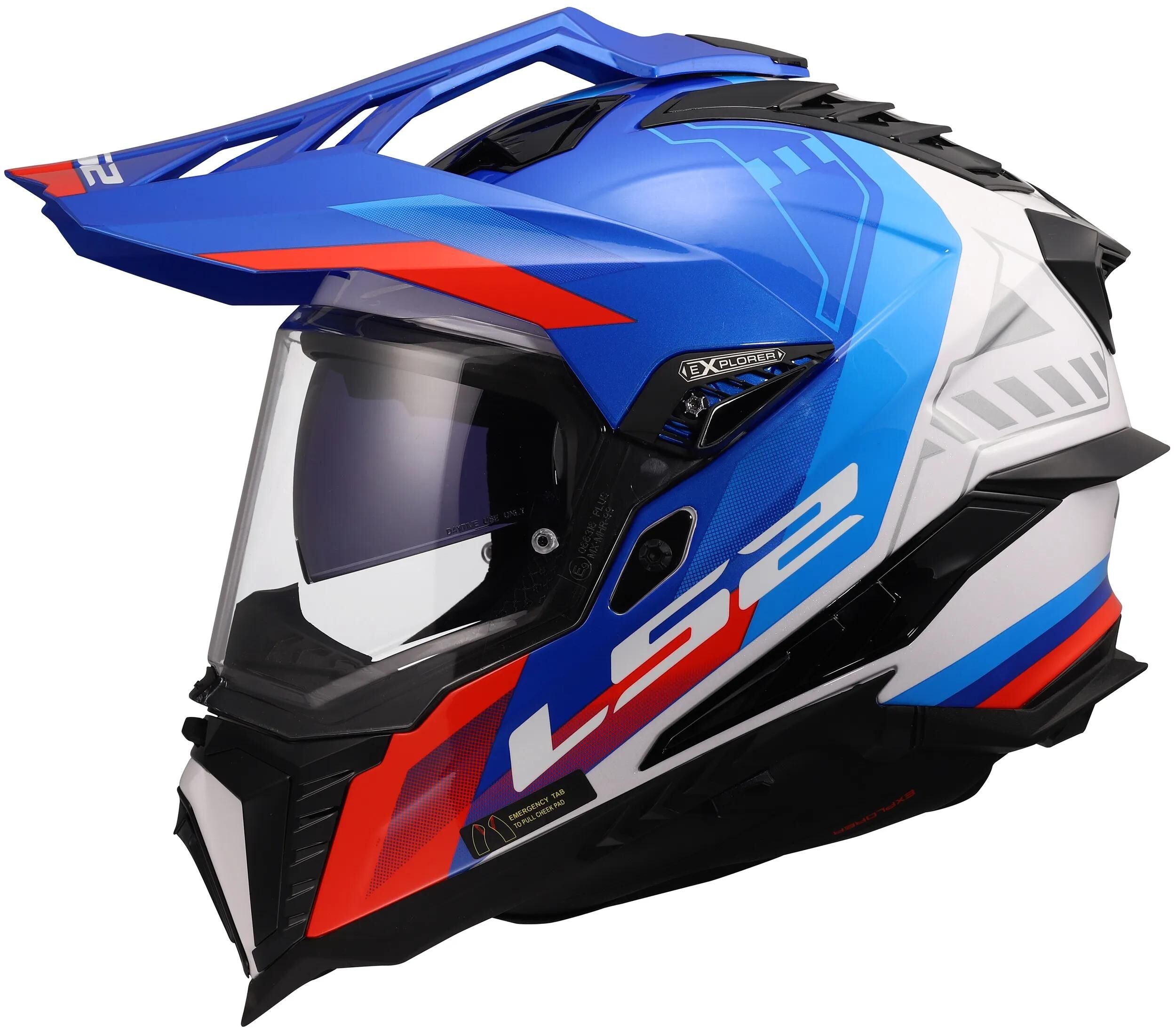 Ls2 endurohelm mx701 explorer hexa helmet mx701 explorer hexa white blue red xxl