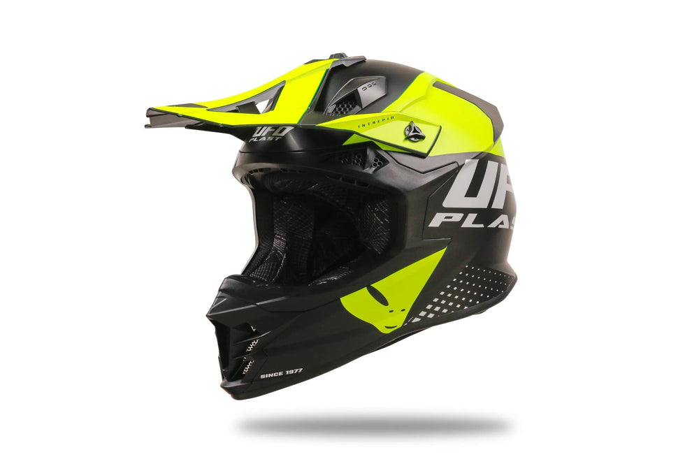 Ufo plast crosshelm intrepid helmet interpid m black yellow