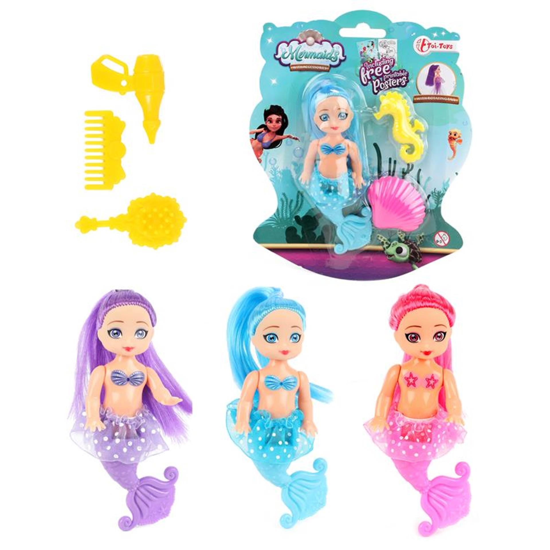 Zeemeerminnen Zeemeerminpop met Kammetjes, 12cm