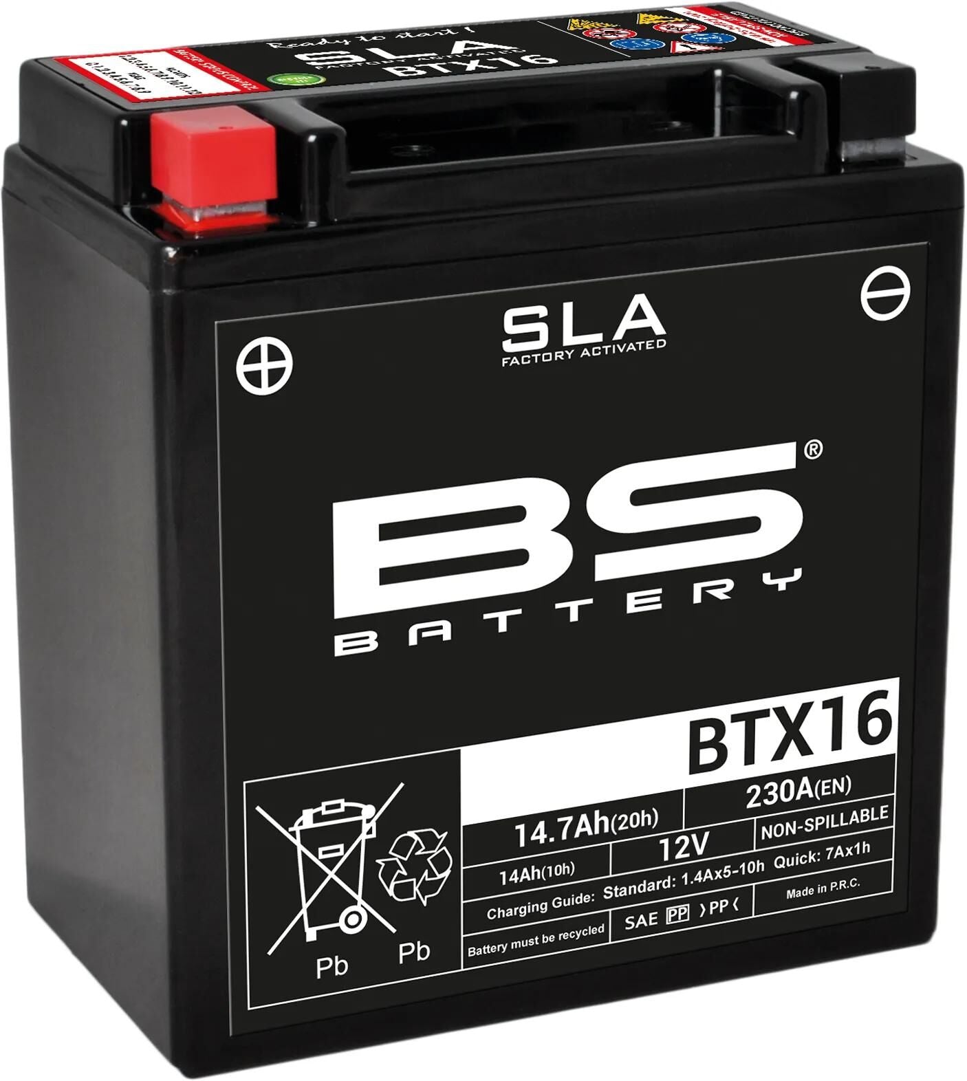 Bs-battery batterie btx16 btx16-bs battery btx16 bs sla
