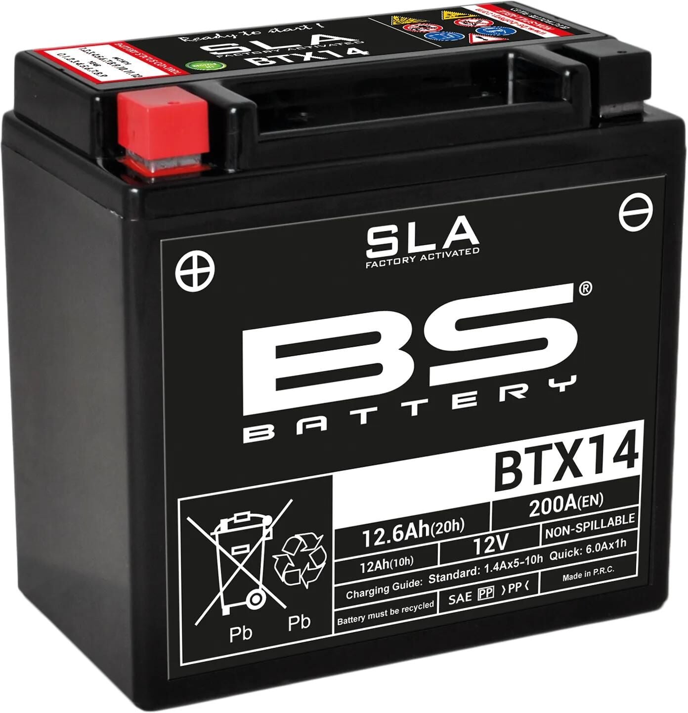 Bs-battery batterie btx14 btx14-bs battery btx14 bs sla