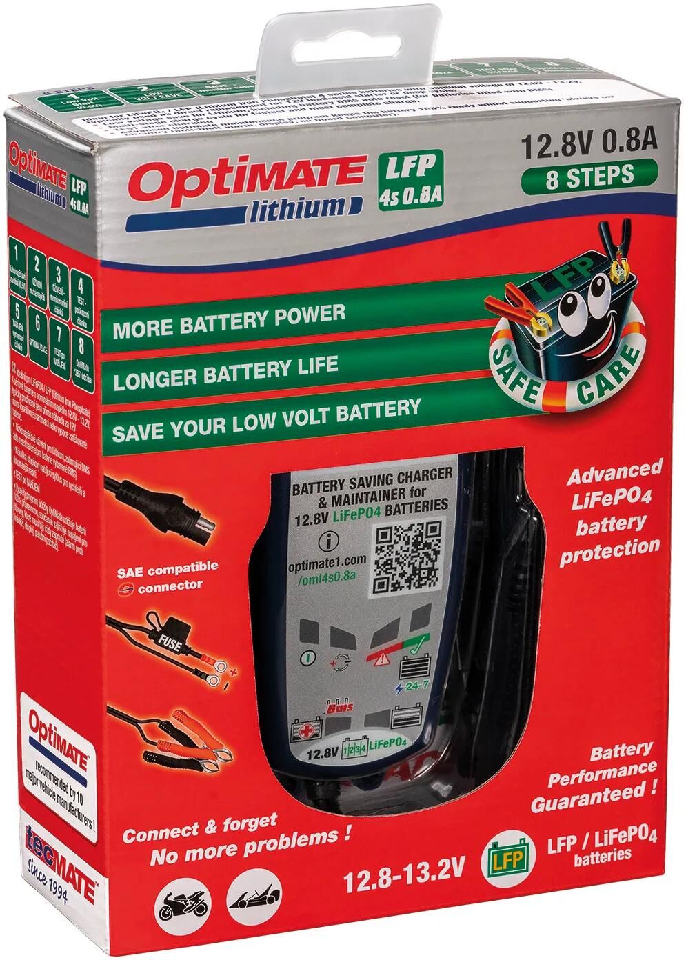 Tecmate batterieladegerät optimate lithium 4s 0.8a optimate 4s charger lithium 0.8a
