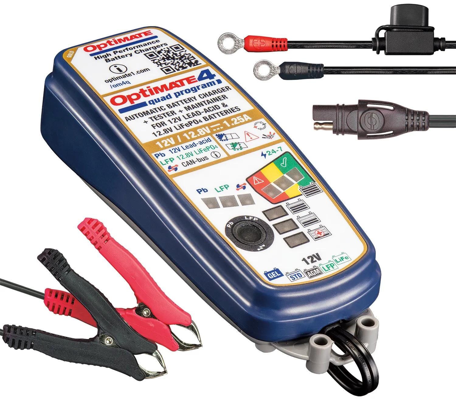 Tecmate batterieladegerät optimate4 quad program optimate 4 charger quad program