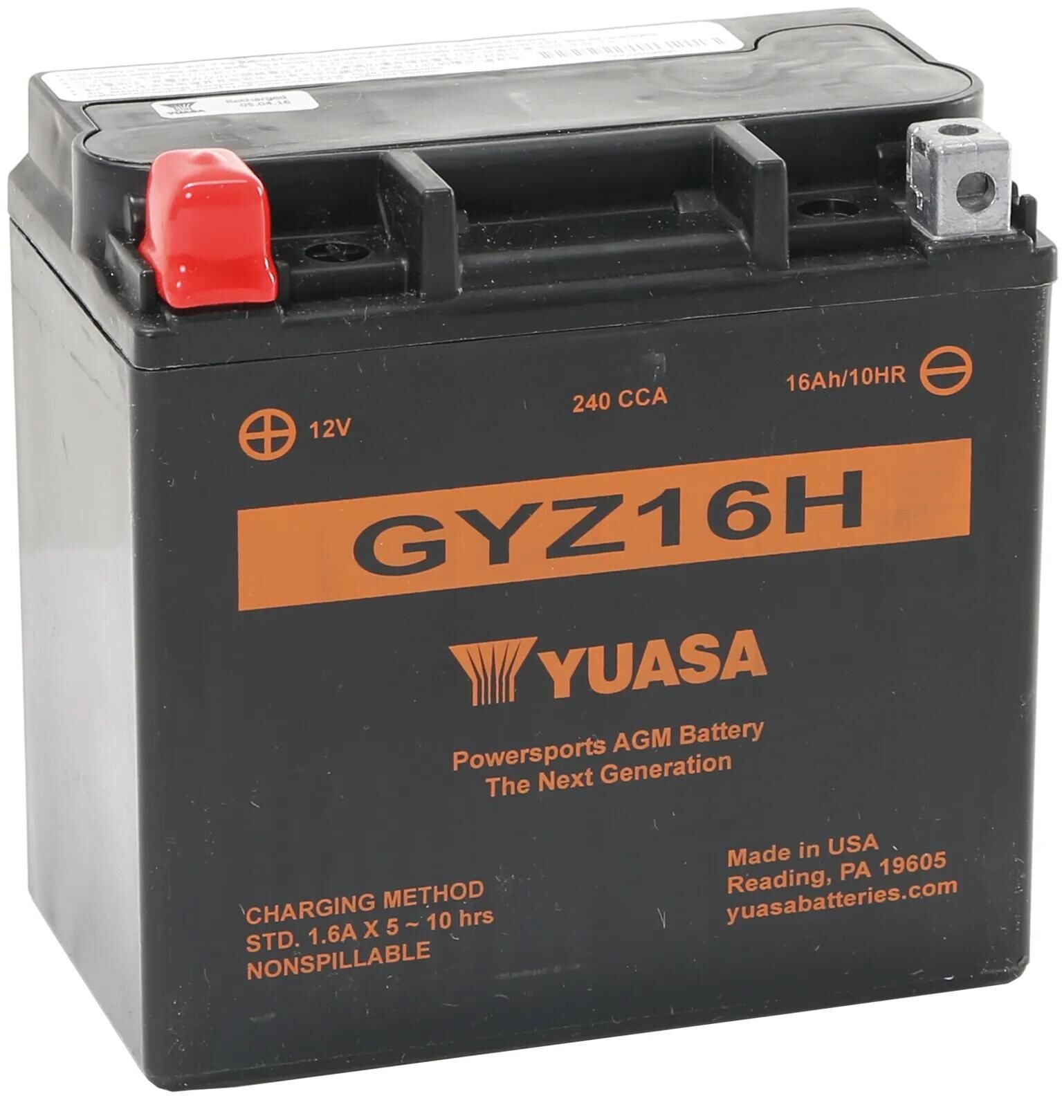 Yuasa batterie gyz16h battery gyz16h agm