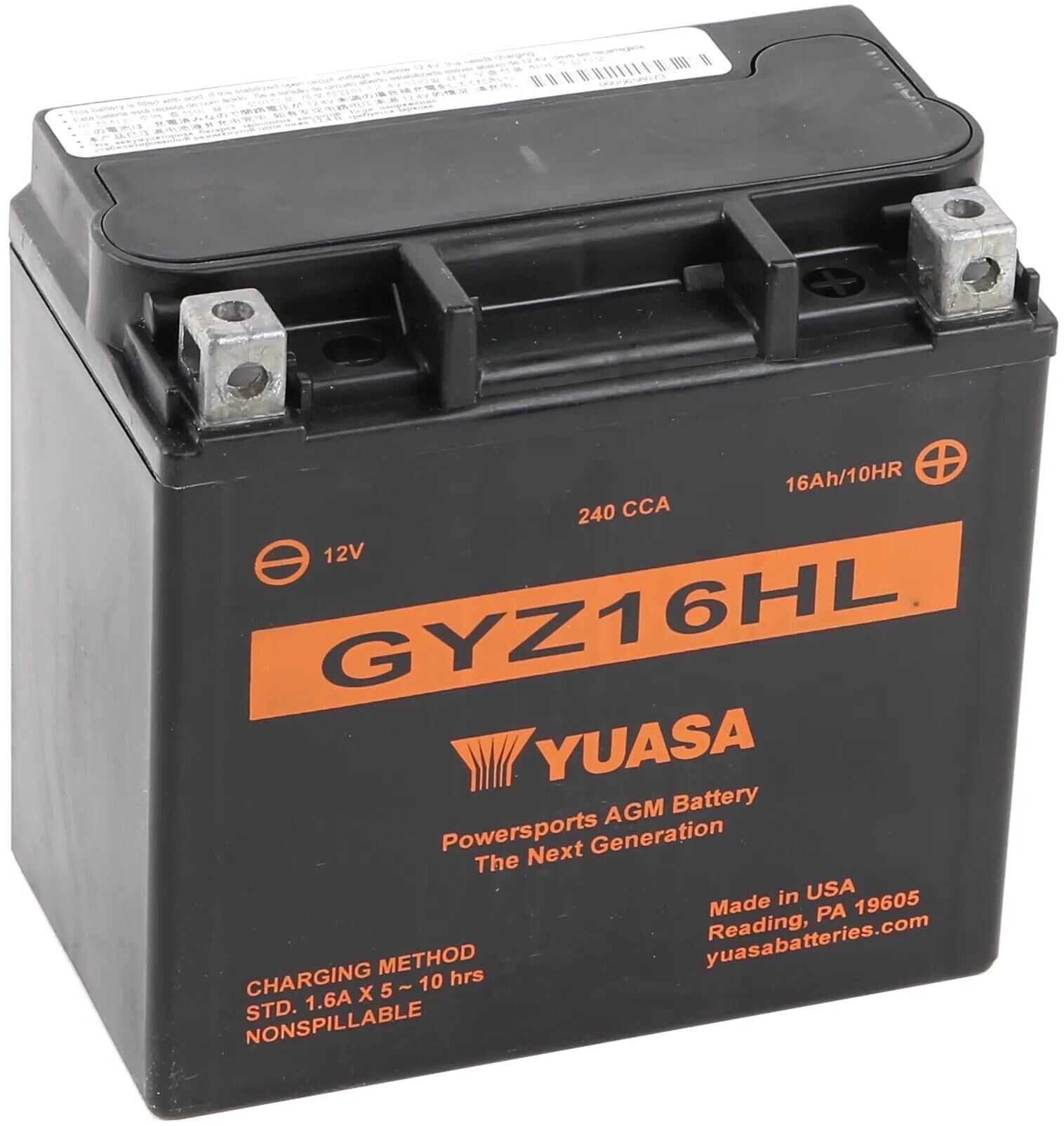 Yuasa batterie gyz16hl battery gyz16hl agm