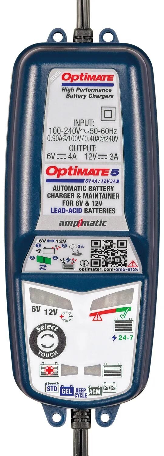 Tecmate batterieladegerät optimate 5 select optimate 5 charger voltmatic 6v 12v