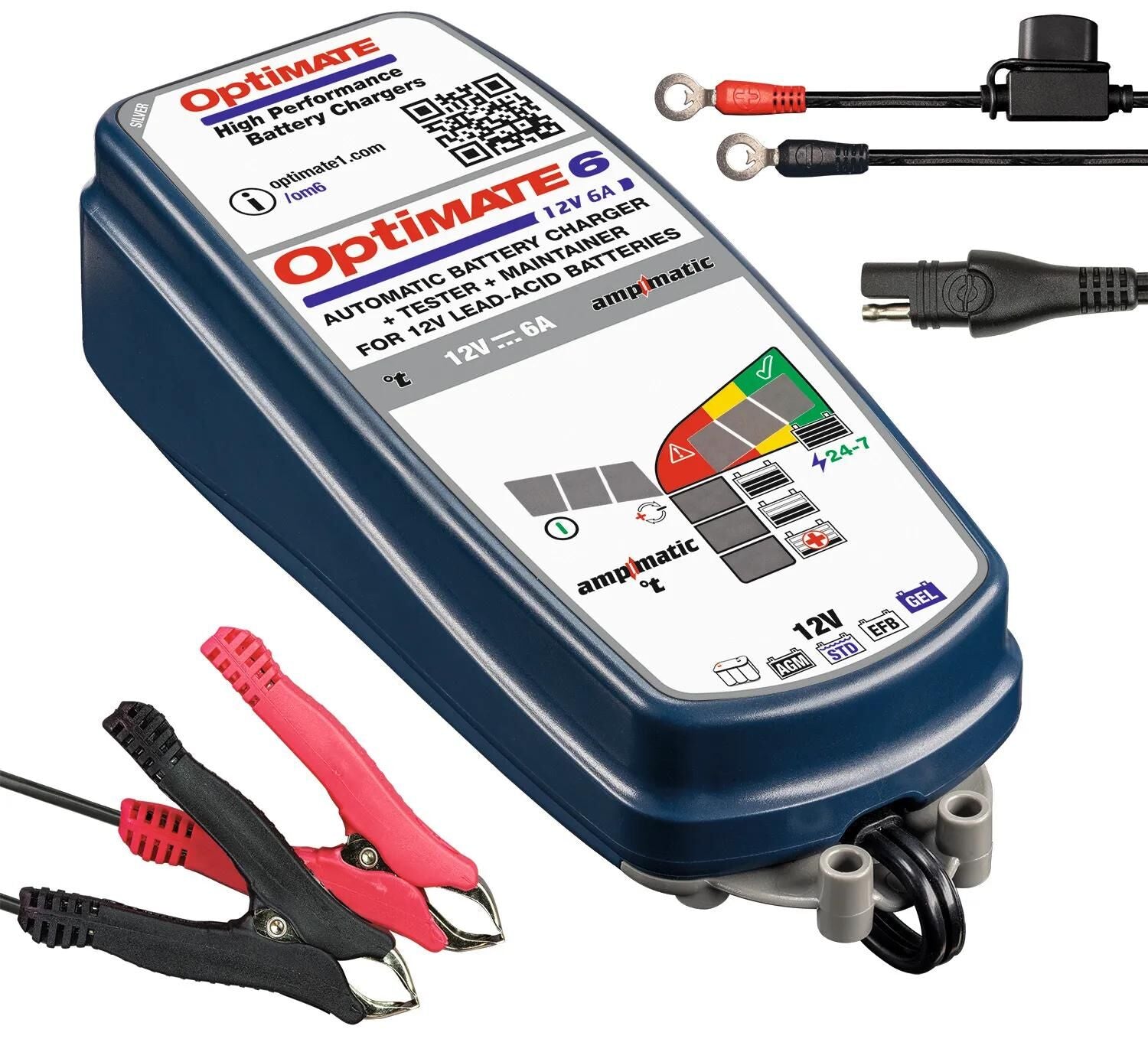 Tecmate batterieladegerät optimate 6 ampmatic 6a optimate 6 charger ampmatic 6a