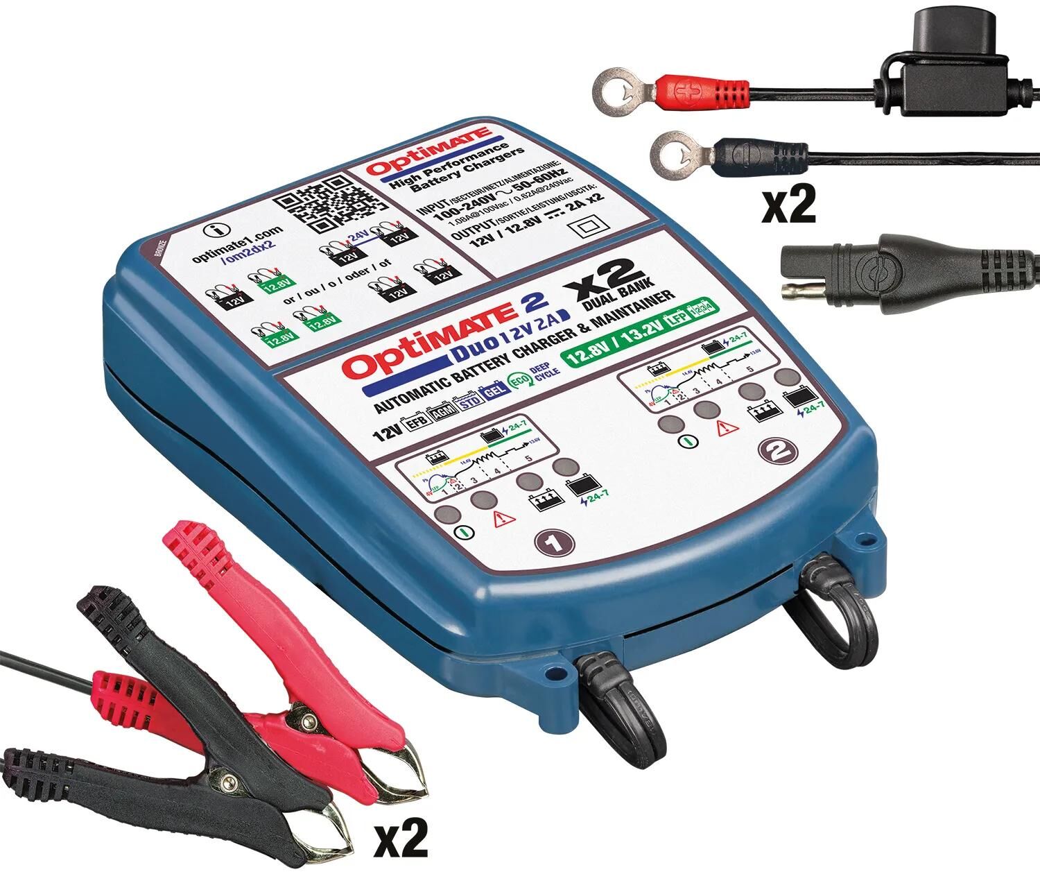 Tecmate batterieladegerät optimate 2 duo optimate 2 charger duo 2er bank