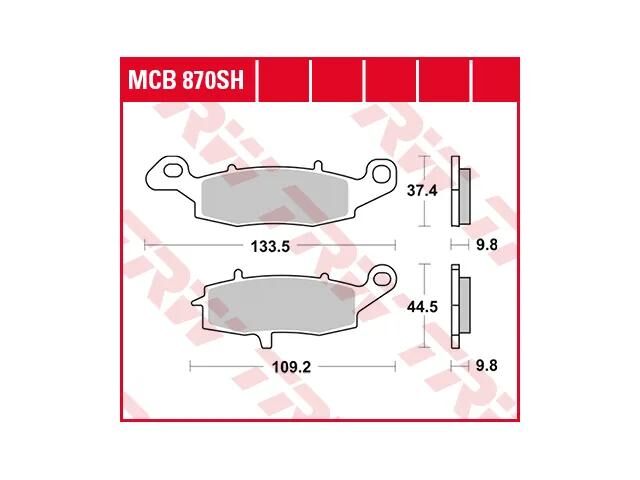 Trw remblokken mcb 870 brake pads sinter mcb 870 sh