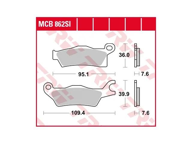 Trw remblokken mcb 862 brake pads sinter mcb 862 si
