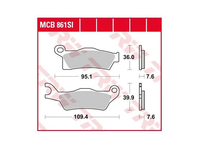 Trw remblokken mcb 861 brake pads sinter mcb 861 si