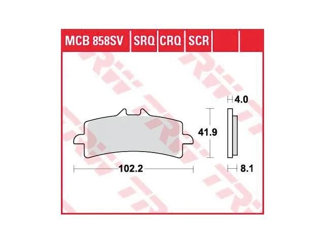 Trw remblokken mcb 858 brake pads sinter mcb 858 sv