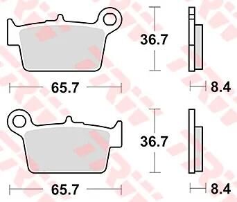 Trw remblokken mcb 820 brake pads organ. mcb 820