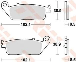 Trw remblokken mcb 845 brake pads sinter mcb 845 srm