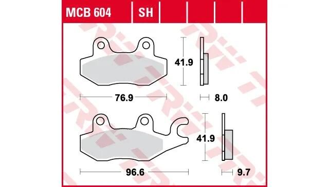 Trw remblokken mcb 604 brake pads sinter mcb 604 sh
