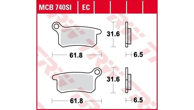 Trw remblokken mcb 740 brake pads organ. mcb 740 ec