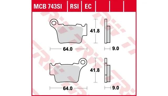 Trw remblokken mcb 743 brake pads organ. mcb 743 ec