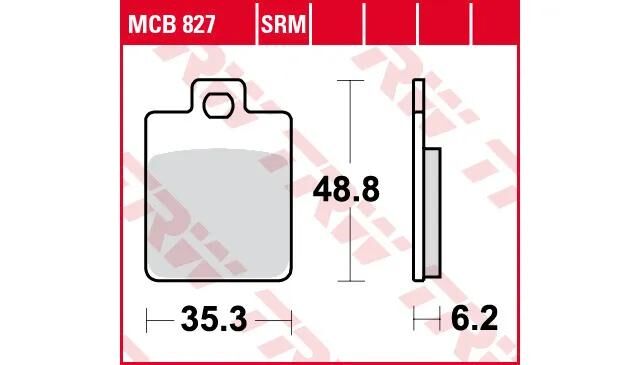 Trw remblokken mcb 827 brake pads organ. mcb 827