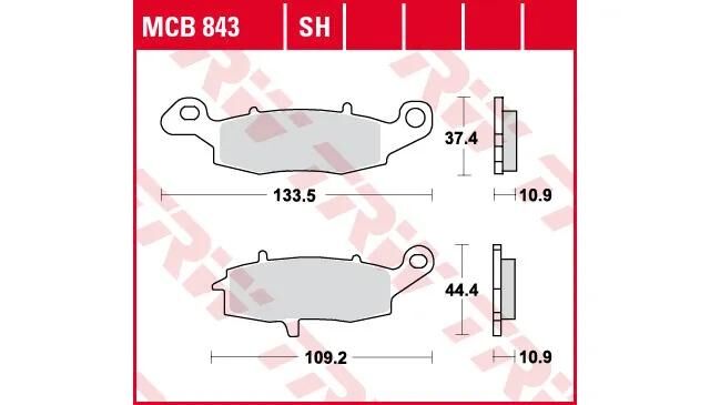 Trw remblokken mcb 843 brake pads organ. mcb 843