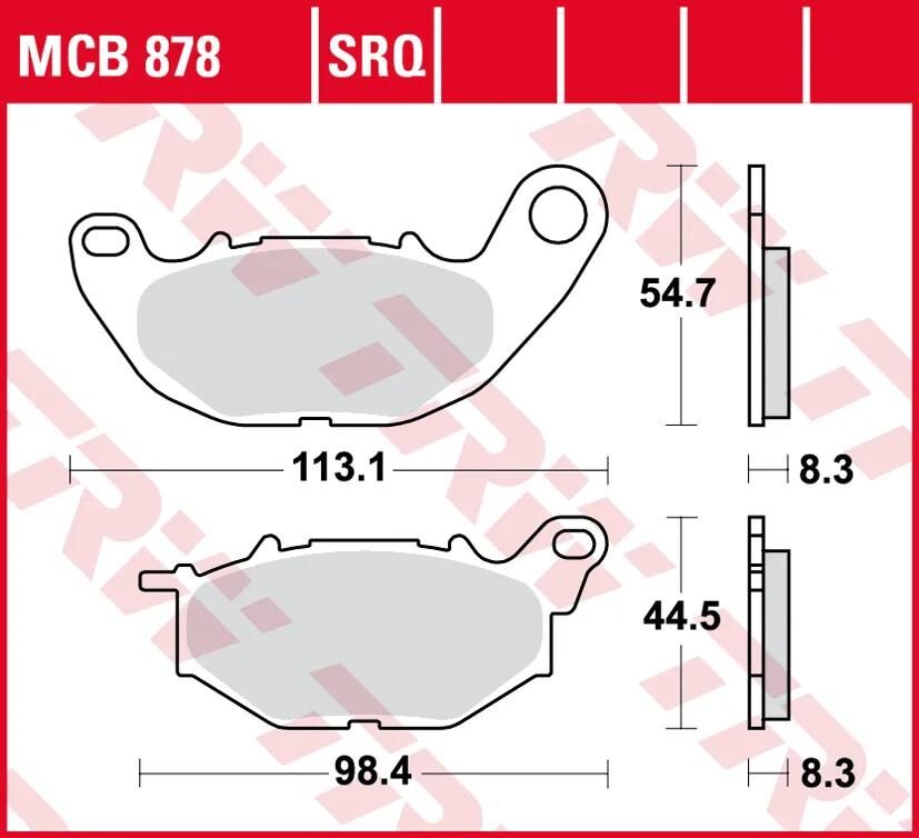Trw remblokken mcb 878 brake pads organ. mcb 878