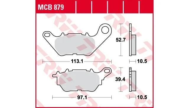 Trw remblokken mcb 879 brake pads organ. mcb 879