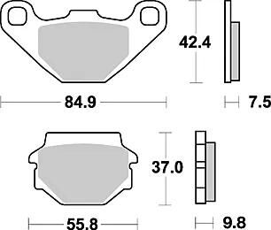 Trw remblokken mcb 523 brake pads organ. mcb 523